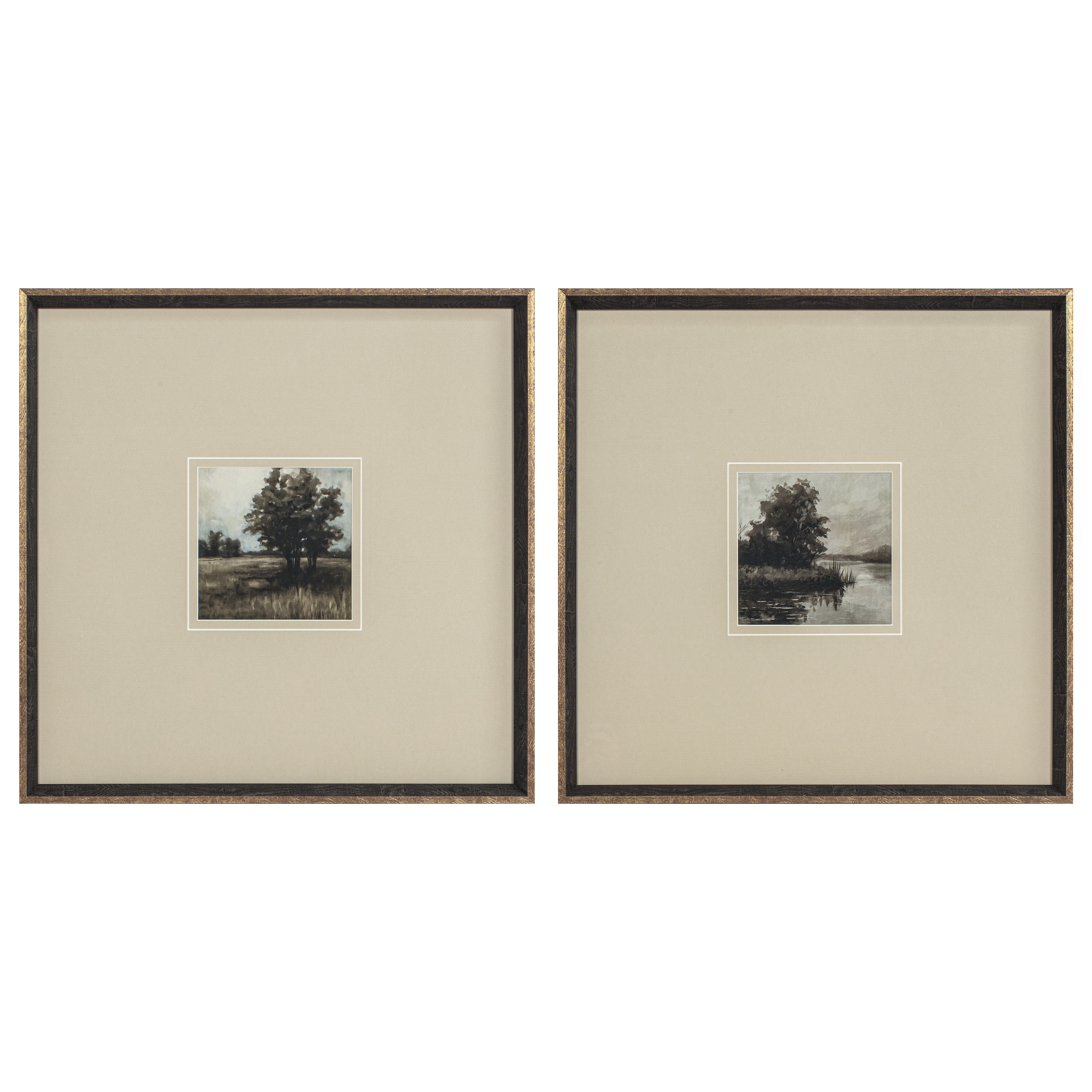 My Texas House Grassland Riverside Framed Wall Art 20x20