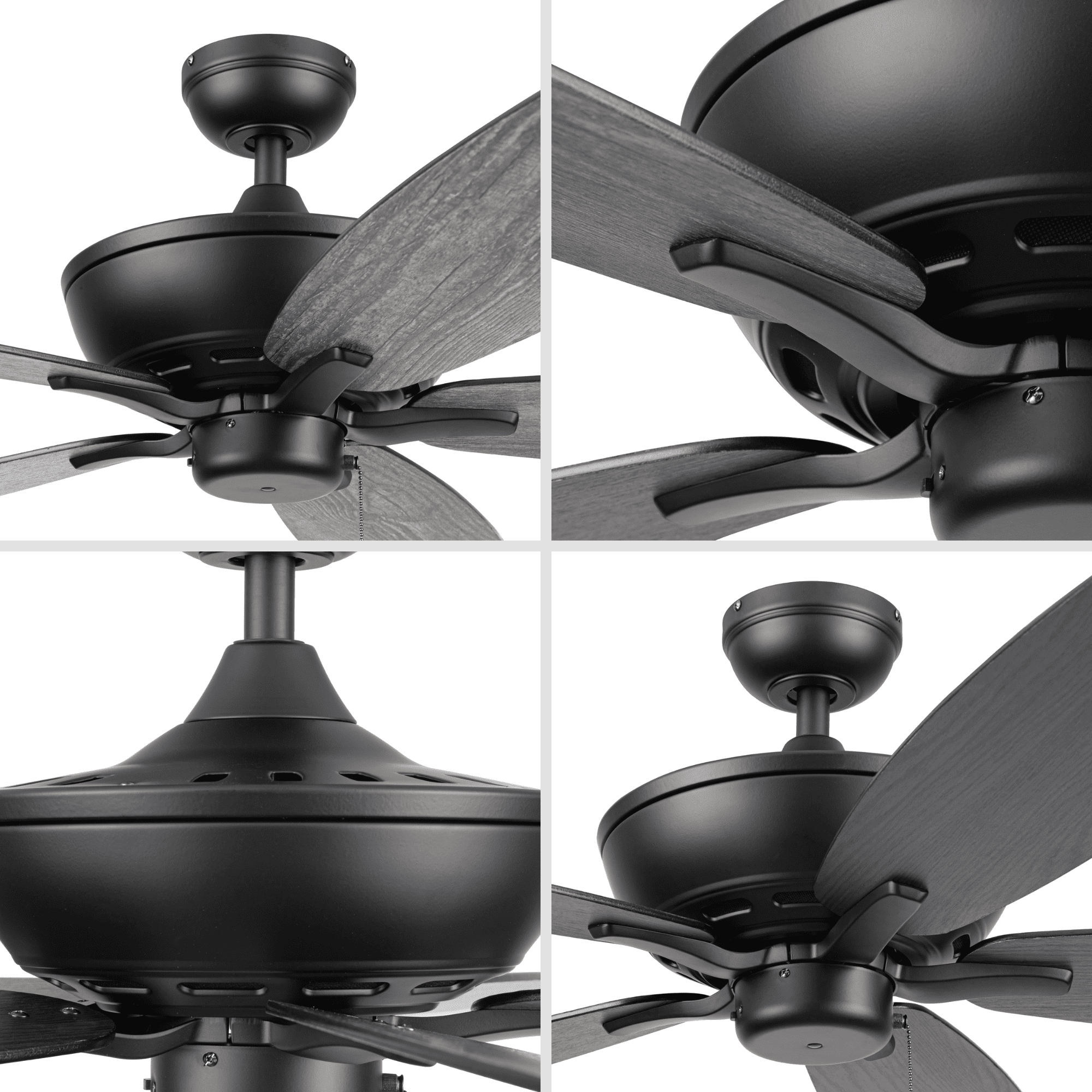 Mainstays 60" Black Large Room Indoor/Outdoor Ceiling Fan with 5 Blades, Pull Chain & Reverse Airflow