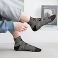 thumbnail image 2 of Rateoe Construction Machines Pattern Quarter Crew Socks,Toe Seamed Ankle Socks,Cotton Cushioned Breathable Athletic Crew Sports Socks, 2 of 7