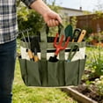 thumbnail image 5 of QAZbgdl Large Gardening Tool Organizer Tote Bag with 8 Pockets | Oxford Cloth Storage for Hand Tools & Gloves | 15.35x9.45x5.12in Green Garden Yard Tool Bag, 1 Pack, 5 of 6