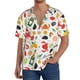 thumbnail image 1 of Balery Crabs Shrimps Camisa Casual de Manga Corta con Botones para Hombre, Texturizada, Estilo Cubano, para Playa, Verano-Small, 1 of 5