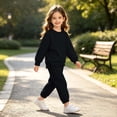 thumbnail image 6 of LvhaoGJOB Little Kids Boys Sweatshirt and Jogger Pants Outfit Set, Black - fleece fabric, 6 of 7