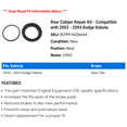thumbnail image 2 of Rear Caliper Repair Kit - Compatible with 2003 - 2004 Dodge Dakota, 2 of 2