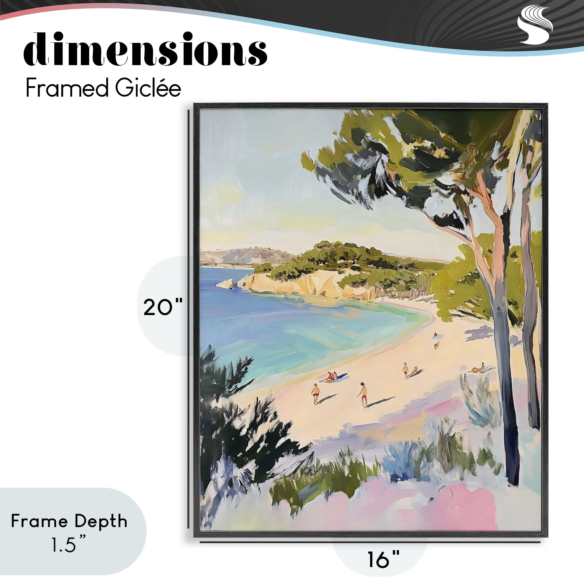 Stupell Industries Amalfi Coast Beach Escape Black Framed Giclee Art, design by The Prints Vibe