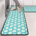thumbnail image 2 of Kitchen Rugs Sets Of 2,Turquoise Daisy Flower Floral Pattern Anti Fatigue Kitchen Mat Rugs Non Slip Washable,Decorative Kitchen Floor Mats for Kitchen,Sink,Laundry,17"x47"+17"x47", 2 of 5
