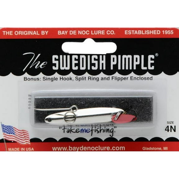 Bay de Noc Swedish Pimple Jigging Spoon 1/4oz Nickel