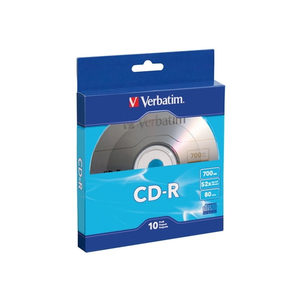 CD-R Verbatim 700MB 80 Min 52X Disco Grabable Paquete de 10