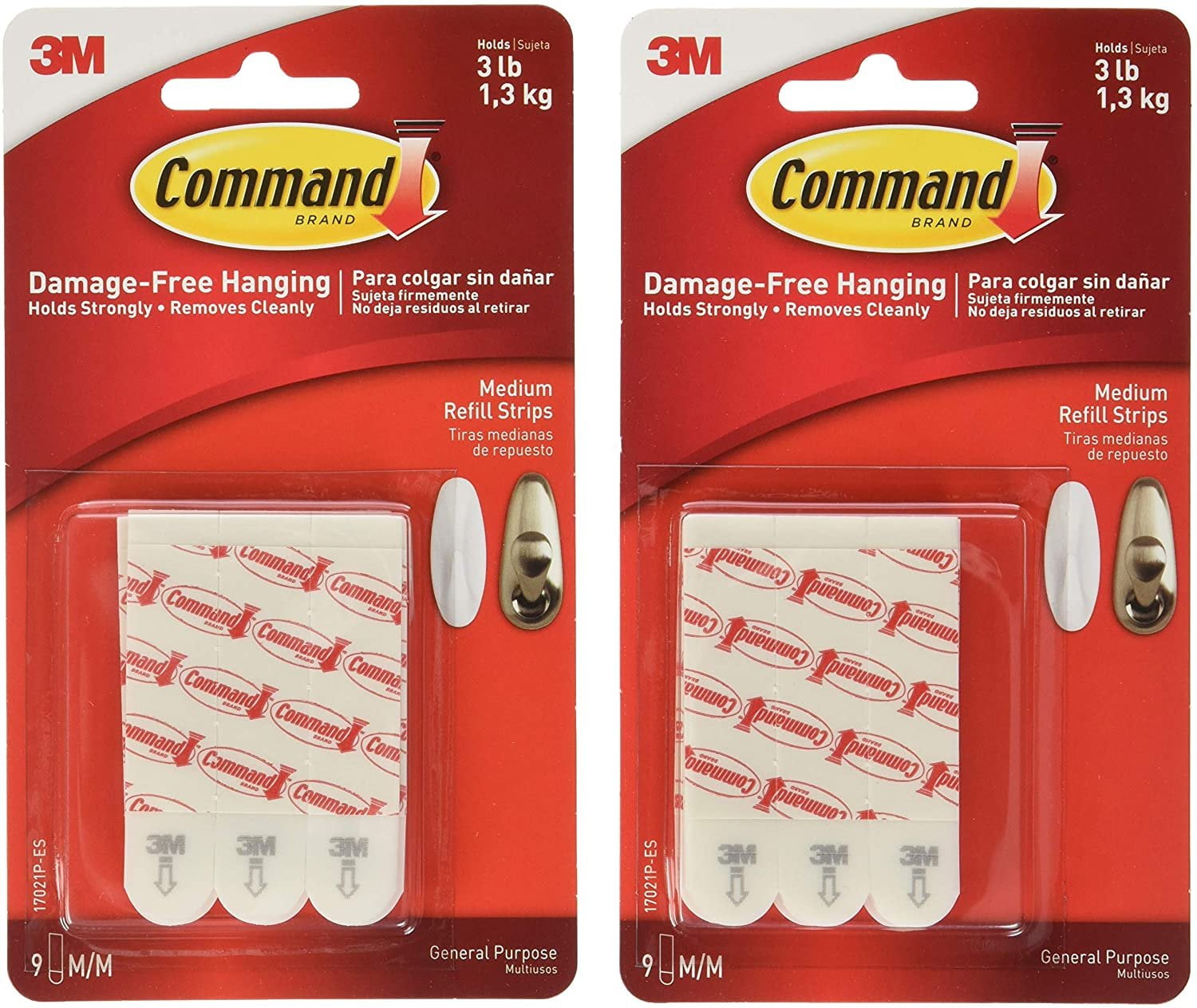 Command Medium Mounting Refill Strips, 18-Strip