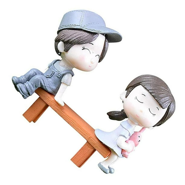 Kearding Adorable para interior y exterior, figurita para oficina en casa, Patio, estatua portátil, estante de mesa, regalo de Decoración del hogar Gris