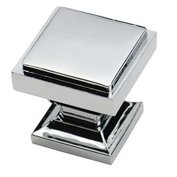 MNG Hardware 18426 Bellagio Square Knob, Polished Chrome & Crystal