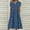 Blue, variant on GaThRRgYP Womens Dresses Plus Size,Women Summer Casual Printed V Neck Short Sleeve Dress
