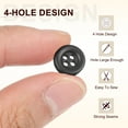 thumbnail image 4 of Uxcell 50pcs Botón de Costura 11mm 4 Agujeros Botones Redondos de Resina para Manualidades, Negro, 4 of 6