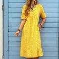 thumbnail image 2 of Ketyyh-chn99 Womens Dress Floral Flare Dress Rompers Sleeve Ruffle Shorts Mini Dress Yellow,S, 2 of 4