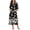Style 1-pat10, variant on Ekouaer Women Zipper Robe 3/4 Sleeves Loungewear Dress Full Length Sleepwear Pockets Housecoat Nightgown Long Bathrobe