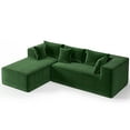 thumbnail image 2 of Modular Sectional Couches for Living Room, Modern Polyester Upholstered  L Shaped Couch with Pillows, High Density Foam Corner Sofa for Bedroom, No Assembly Required, Green, 2 of 9