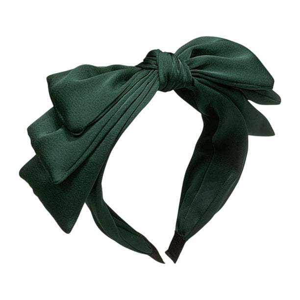 Diadema con lazo, accesorio para el cabello, aro para el cabello para lavarse la cara, para uso diario en la fiesta de graduación Verde oscuro
