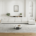 thumbnail image 3 of Rophefx 186.4" Modern L Shaped Sectional Sofa, Velvet Deep Seat Cloud Couches with Ottoman and Double Layer Cushion, 3 of 7