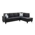 thumbnail image 2 of Hommoo 4 Seat Sectional Sofa Living Room Furniture Sets, Modern Flannelette L Shaped Couches and Sofas Model for Home, Black Grey(No Ottomans), 2 of 6