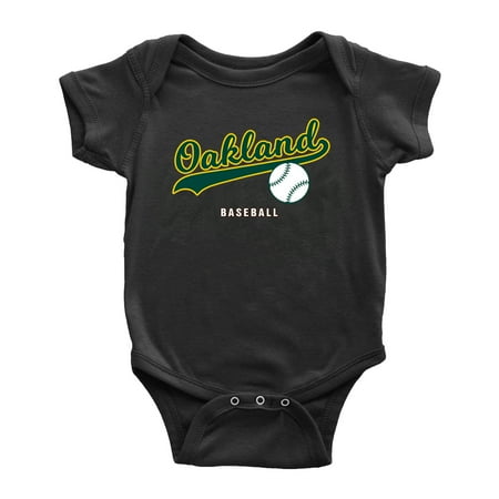 

Cute Oakland Baby Bodysuits Baseball Fan Baby Jersey Clothes for Boys Girls (Black 18-24 Months)