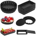 thumbnail image 2 of 16 PCS Mini Tart Pans, Round and Rectangle Pie Pans, Removable Bottom Nonstick Quiche Pan, 4 Inches Carbon Steel Tart Mold, Fluted Side Dessert Baking Mold Set for Egg Tarts, Pies, Mousse Cakes, 2 of 6