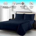 thumbnail image 6 of 4 Pcs Queen Sheets Premium 400 TC, 100% Cotton Navy Blue Solid Bed Sheet Set To Fit Upto 12" To 15" Deep Mattress, 6 of 6