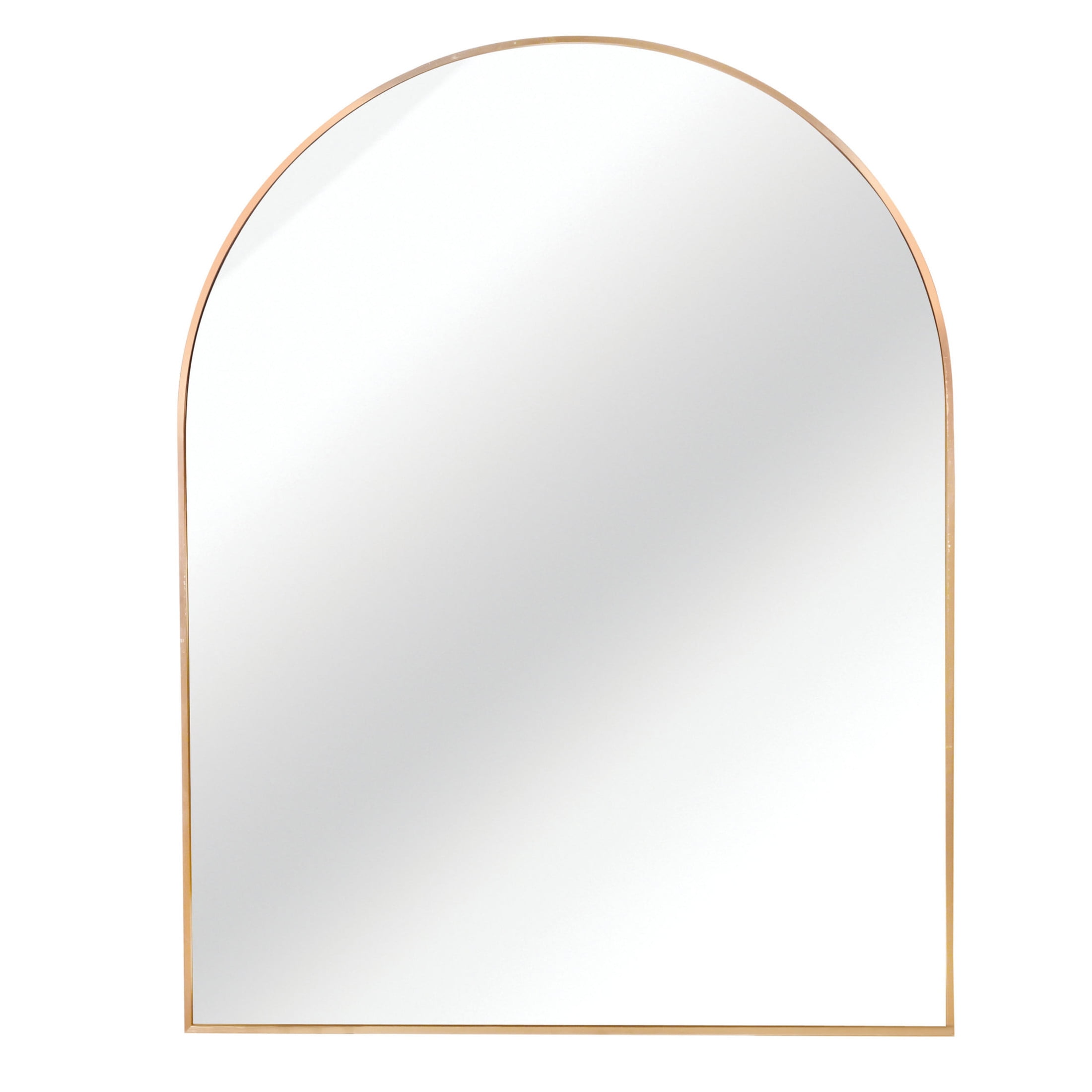 Noble House 30"x40" Arched Metal Wall Mirror, Vanity Mirror for Bathroom, Bedroom & Living Room, Gold