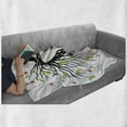 thumbnail image 6 of Tree of Life Soft Flannel Fleece Throw Blanket, Heart Shaped Bird Nest Home Words Hope Family Partners in Nature, Cozy Plush for Indoor and Outdoor Use, 70" x 90", Black Green Pink, by Ambesonne, 6 of 6