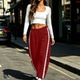thumbnail image 2 of Wlynlyn Women's Barrel Sweatpants Drawstring High Rise Elastic Waisted Lace Casual Baggy Athletic Workout Pants(X-Large,Wine), 2 of 9