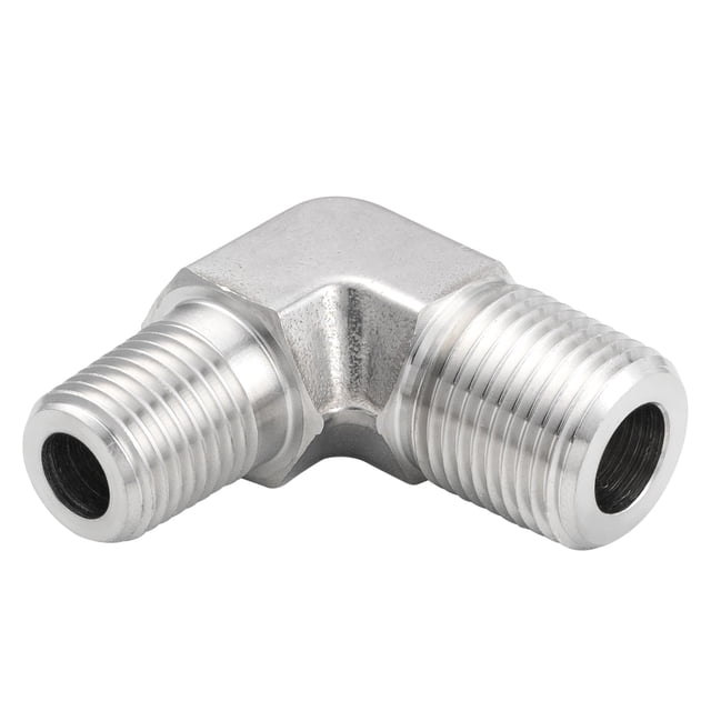 Conexión para tubería Yoebor codo macho de 90° 1/4" NPT de acero inoxidable