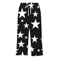 thumbnail image 5 of Zysthvn Cotton Capris for Women Straight Leg Summer Cropped Women Pants Casual with Pockets Star Print Loose Button Drawstring, 5 of 5