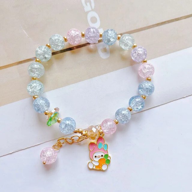 Sanrio-pulsera con dijes de dibujos animados Kawaii para mujer, regalo de joyería, juguetes, pulseras de dulces para niñas y niños
