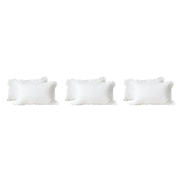 Transemion Throw Pillow Covers With Ruffle Border For Chic Touch White Softness And Comfort 3Set