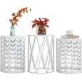 thumbnail image 4 of Y&M Outdoor Modern Space-Saving Metal Round End Table, White (Set of 3), 4 of 7