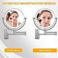 thumbnail image 5 of Wall Mounted Makeup Mirror, 10x Magnifying Double Sided Led Lighted Mirror--, 5 of 5