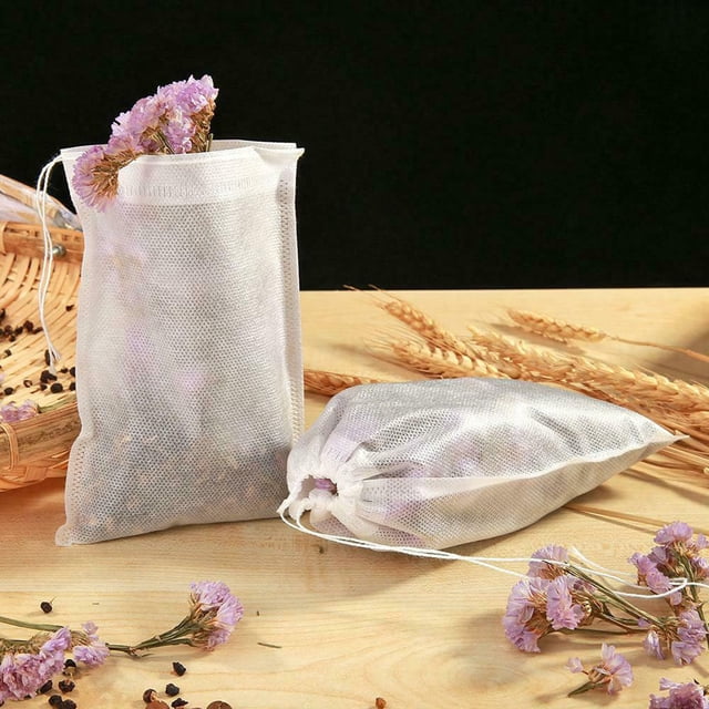 100Pcs/Lot Teabags Lightweight Empty Square Cooking Spice Scented Tea Bags with Seal Filter Paper Natural Drawstring Herb Pouch 100pcs 8x10cm
