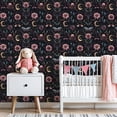 thumbnail image 3 of Peel and Stick Wallpaper Vintage Floral Moths Flowers Crescent Moons Wall Mural 23.6in x 9.8ft Self Adhesive Removable Wall Paper Renter Friendly Wallpaper for Nursery Bedroom Cabinets, 3 of 8