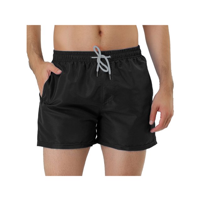 INSPIRE CHIC Men's Shorts Drawstring Waist Mesh Lining Board Beach Swimwear 32 Black