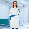 thumbnail image 7 of Microporous, With Sleeves, Elastic Wrists Hospital Gowns 25 Pack (Large, Women's and Men's), 7 of 7
