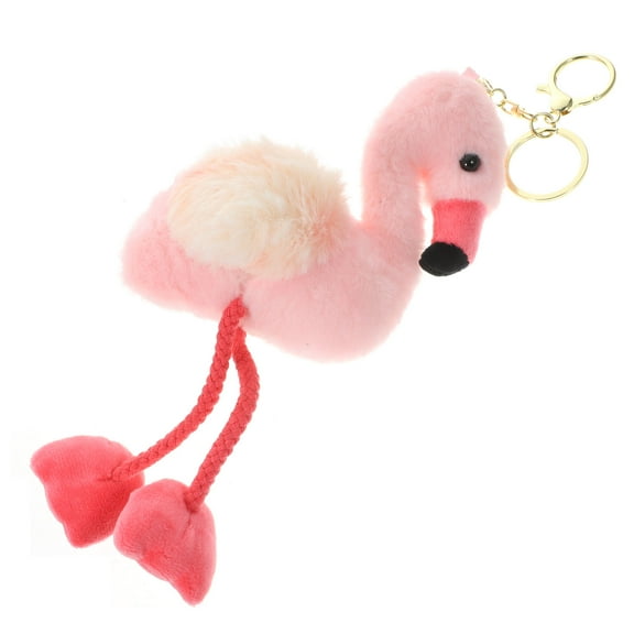 ibasenice Stuffed Animal Keychain Flamingo Pink Plush 1Pack Spring