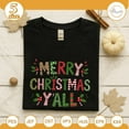 thumbnail image 2 of Merry Christmas Yall Embroidery File, Merry Christmas Embroidery Design, Merry And Bright Shirt Idea, Winter Season Gift, 2 of 4