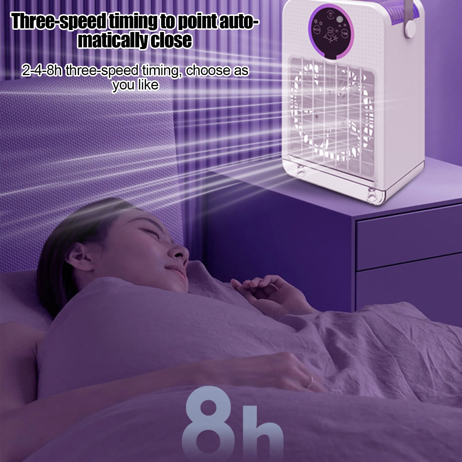 Portable Air Conditioners,3-IN-1 Evaporative Swamp Cooler,Windowless Air Conditioner,3 Speeds,Display Screen Colorful Lights,Smart Remote & Touch Control,for Bedroom,Indoor