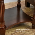 thumbnail image 4 of JESONVID Solid Wood Oval End Table with Drawer and Storage Shelf, Traditional Vintage Side Table Polished Edging Sofa Table Bedside Nightstand for Living Room Bedroom Home, Cherry Walnut, 4 of 8