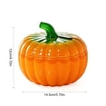 thumbnail image 2 of Glass Pumpkin Jar with Cover, Snack Sugar Cookie Bowl, Functional for Nut and Cookie Storage, Autumn Jar, Makes a Great Halloween Thanksgiving Piece, Easy to Clean 20.3oz, 2 of 7
