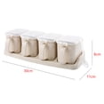 thumbnail image 3 of Cateissary Juego de 4 cajas de condimentos para especias, sal, azúcar, tarros, pimienta, condimento, contenedor de almacenamiento con cuchara Cocina y Comedor beige, 3 of 5