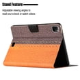 thumbnail image 5 of SaniMore for iPad Pro 11" 4th/3rd/2rd/1st Gen 2022/2021/2020/2018 Case, Auto Sleep/Wake, PU Leather Patchwork Magnetic Wallet Cover Support Card Slot & Kickstand Shockproof Protective Shell, Orange, 5 of 7
