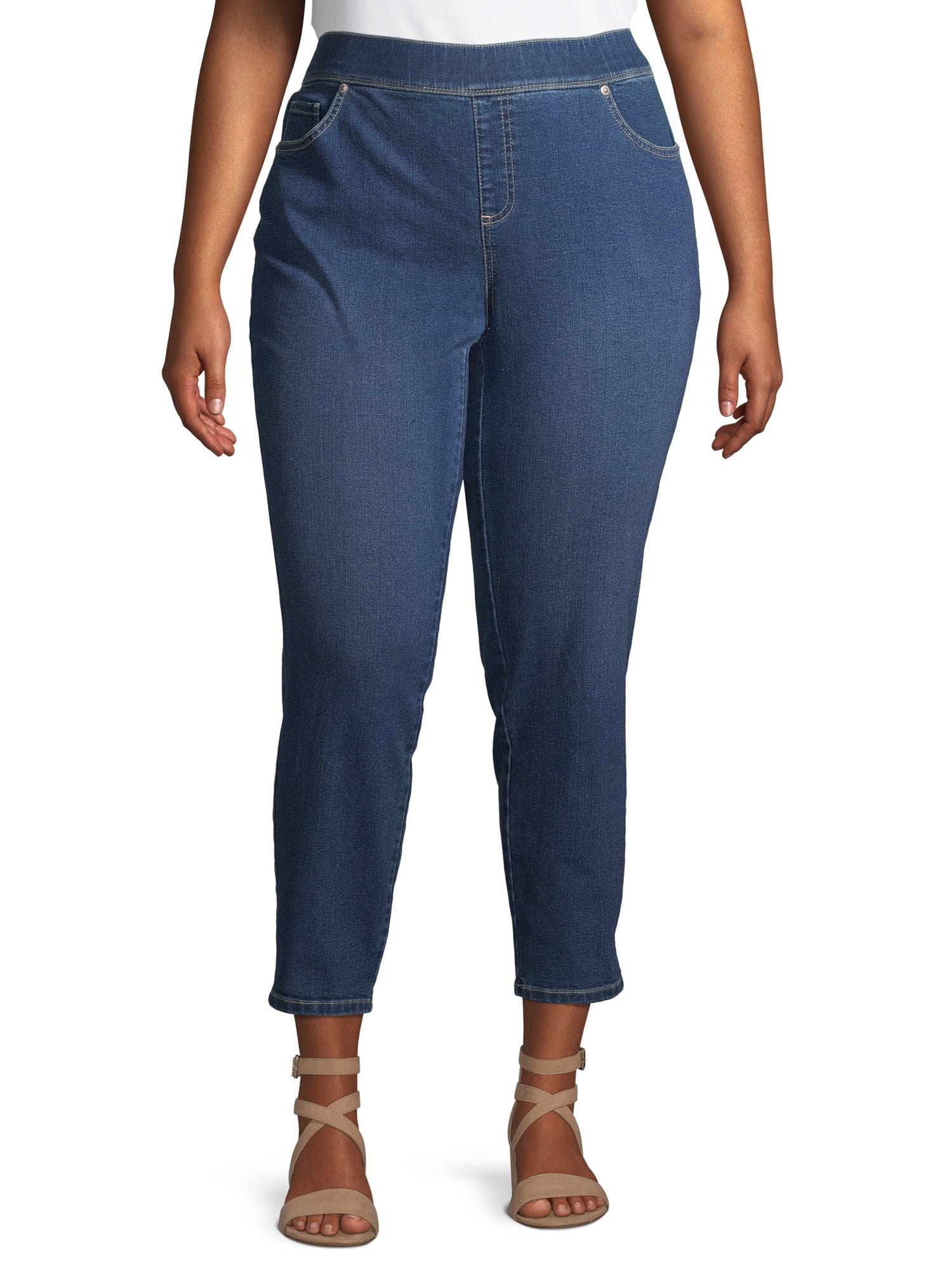 Just My Size Women's Plus Size 5 Pocket Pull On Skinny Jeans - Walmart.com