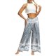 thumbnail image 1 of VISgogo Pantalones de pierna ancha de verano para mujer, pantalones sueltos sueltos de tiro medio con estampado bohemio con divisiones para yoga, playa, vacaciones VISgogo  moda, 1 of 7