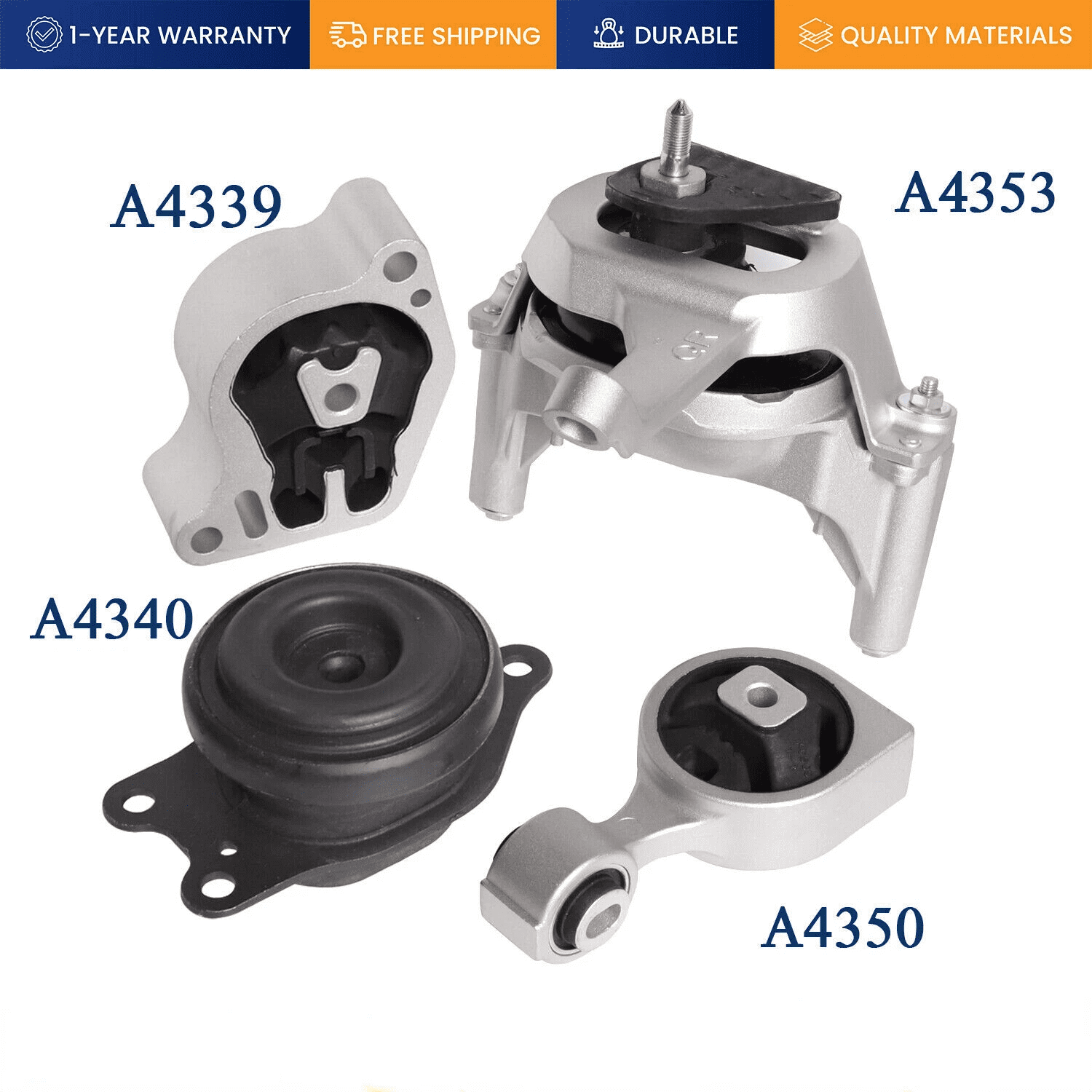4pcs Motor Mounts fit for Nissan Altima 2007-2017 A4339 A4340 A4350 A4353