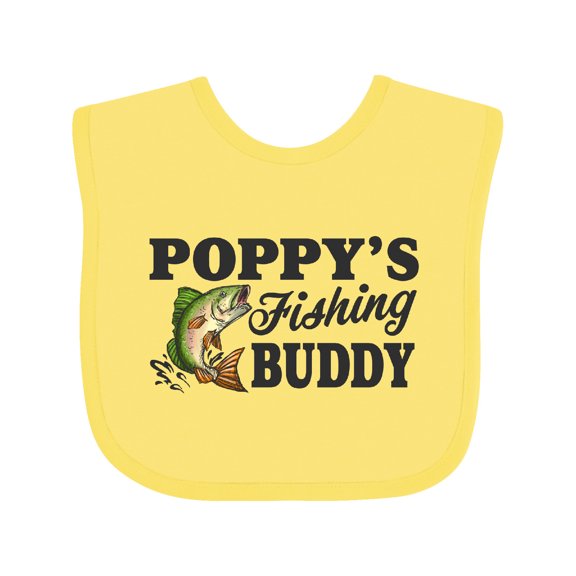 Inktastic Poppy's Fishing Buddy Boys Baby Bib