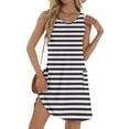 thumbnail image 2 of Puntoco Summer dresses for women 2025 Womens Casual Summer Dress 2025 Loose Tank Striped T-Shirt Dresses Sleeveless Sundress with Pockets Black S(S), 2 of 8